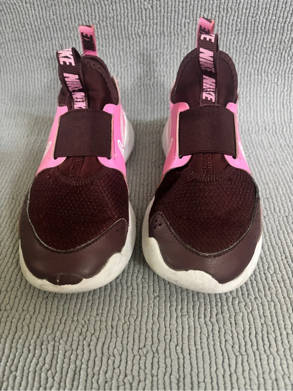 Nike Kids Maroon and Pink Slip-On Athletic Sneakers